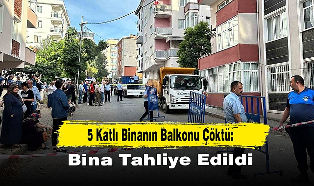 5 Katlı Binanın Balkonu Çöktü: Bina Tahliye Edildi
