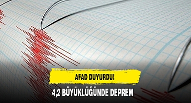 AFAD Duyurdu! 4,2 Büyüklüğünde Deprem Meydana Geldi
