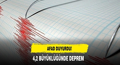 AFAD Duyurdu! 4,2 Büyüklüğünde Deprem Meydana Geldi