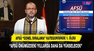 AFSÜ “Genel Sıralama” Kategorisinde 1. Oldu