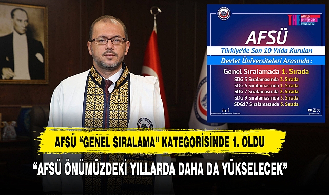 AFSÜ “Genel Sıralama” Kategorisinde 1. Oldu