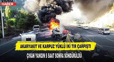 Akaryakıt Ve Karpuz Yüklü İki Tır Çarpıştı