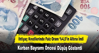 Bayramı Öncesi İhtiyaç Kredileri Faiz Oranı %4,5’in Altına İndi