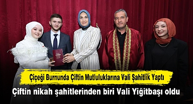 Çiçeği Burnunda Çiftin Mutluluklarına Vali Şahitlik Yaptı