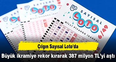 Çılgın Sayısal Loto’da büyük ikramiye rekor kırarak 387 milyon TL’yi aştı