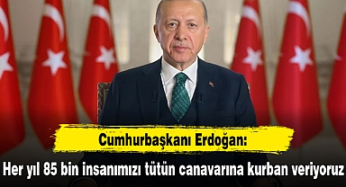 Cumhurbaşkanı Erdoğan: Her yıl 85 bin insanımızı tütün canavarına kurban veriyoruz