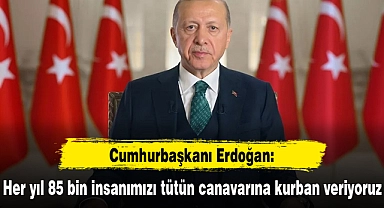 Cumhurbaşkanı Erdoğan: Her yıl 85 bin insanımızı tütün canavarına kurban veriyoruz