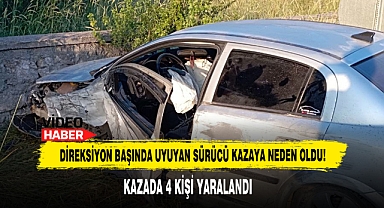 Direksiyon Başında Uyuyan Sürücü Kazaya Neden Oldu!