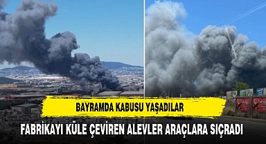 Fabrikayı küle çeviren alevler araçlara sıçradı