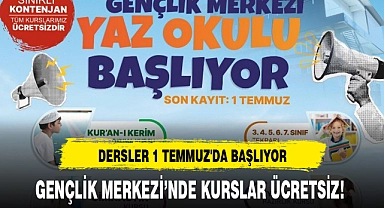 GENÇLİK MERKEZİ'NDE KURSLAR ÜCRETSİZ!