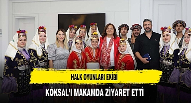 Halk Oyunları Ekibi Köksal’ı Makamda Ziyaret Etti