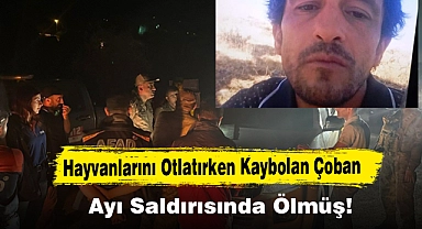 Hayvanlarını Otlatırken Kaybolan Çoban, Ayı Saldırısında Ölmüş!