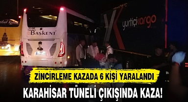 KARAHİSAR TÜNELİ ÇIKIŞINDA KAZA!