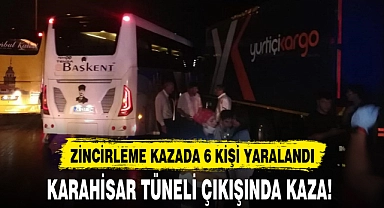 KARAHİSAR TÜNELİ ÇIKIŞINDA KAZA!