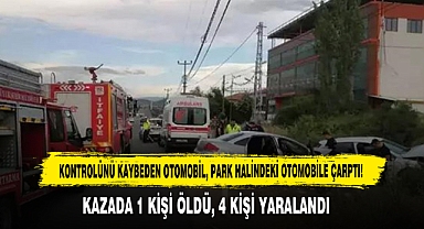 Kontrolünü Kaybeden Otomobil, Park Halindeki Otomobile Çarptı!