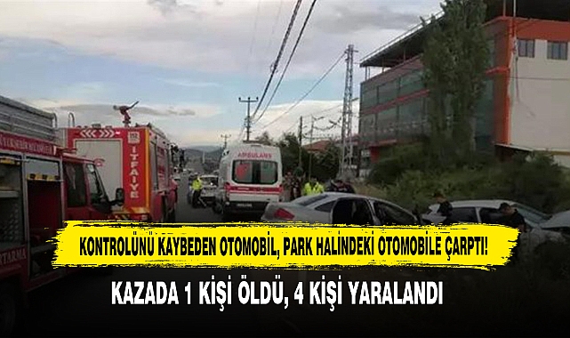 Kontrolünü Kaybeden Otomobil, Park Halindeki Otomobile Çarptı!