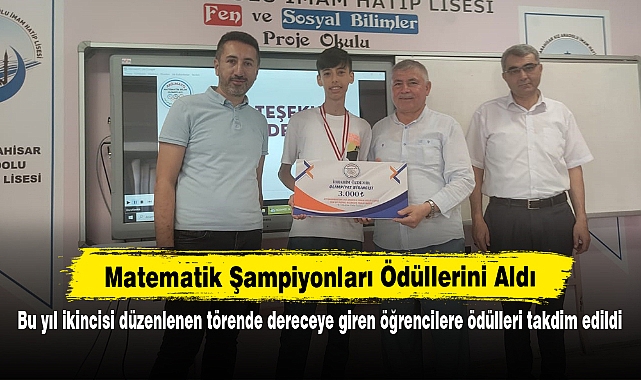 Matematik Şampiyonları Ödüllerini Aldı