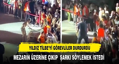 Mezarın üzerine çıkıp şarkı söylemek isteyen Yıldız Tilbe'yi görevliler durdurdu