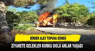 Mezarlıkta Yanan Kepçe Korkuttu