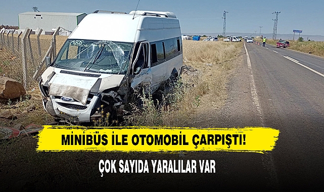 Minibüs İle Otomobil Çarpıştı: 22 Yaralı