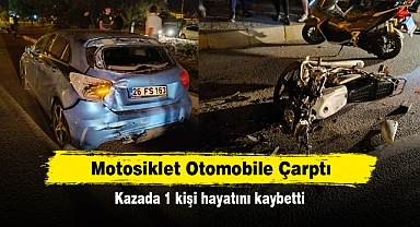 Motosiklet Otomobile Çarptı: Kazada 1 kişi hayatını kaybetti