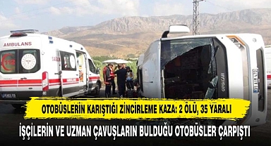 Otobüslerin Karıştığı Zincirleme Kaza: 2 Ölü, 35 Yaralı