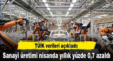 Sanayi üretimi nisanda yıllık yüzde 0,7 azaldı