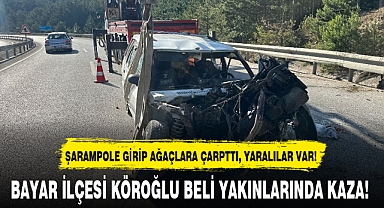 ŞARAMPOLE GİRİP AĞAÇLARA ÇARPTTI, YARALILAR VAR!