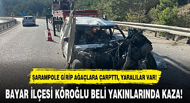ŞARAMPOLE GİRİP AĞAÇLARA ÇARPTTI, YARALILAR VAR!