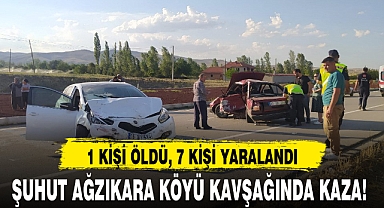 ŞUHUT AĞZIKARA KÖYÜ KAVŞAĞINDA KAZA!