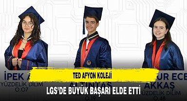 TED Afyon Koleji LGS’de Büyük Başarı Elde Etti