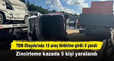 TEM Otoyolu'nda 15 araç birbirine girdi: 5 yaralı