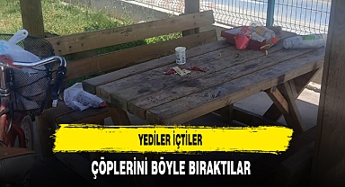 Yediler İçtiler Çöplerini Böyle Bıraktılar