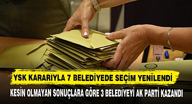 YSK KARARIYLA 7 BELEDİYEDE SEÇİM YENİLENDİ