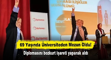 69 Yaşında Üniversiteden Mezun Oldu! Diplomasını bozkurt işareti yaparak aldı