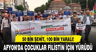 AFYON'DA ÇOCUKLAR FİLİSTİN İÇİN YÜRÜDÜ