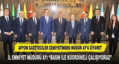 Afyon Gazeteciler Cemiyetinden Müdür Ay’a Ziyaret