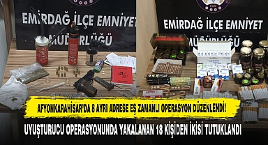 Afyonkarahisar’da 8 Ayrı Adrese Eş Zamanlı Operasyon Düzenlendi!