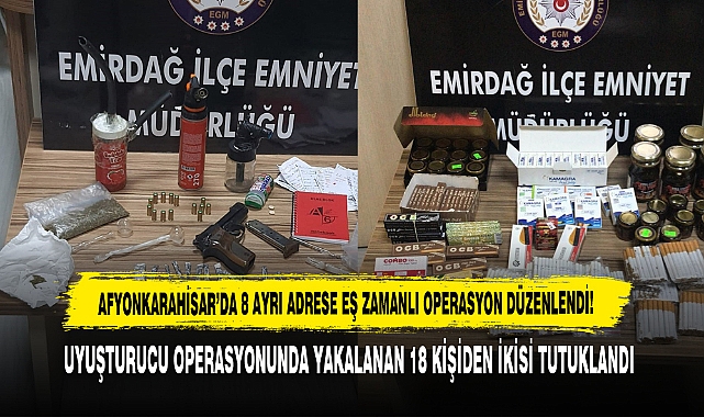 Afyonkarahisar’da 8 Ayrı Adrese Eş Zamanlı Operasyon Düzenlendi!