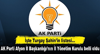 AK Parti Afyon İl Başkanlığı'nın Yönetim Kurulu Listesi belli oldu