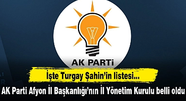 AK Parti Afyon İl Başkanlığı'nın Yönetim Kurulu Listesi belli oldu