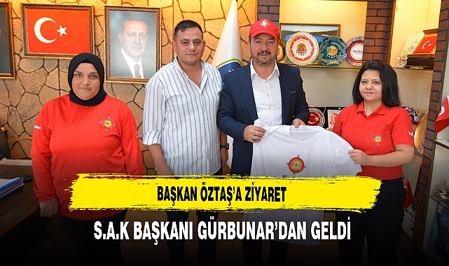 Başkan Öztaş’a Ziyaret S.A.K Başkanı Gürbunar’dan Geldi