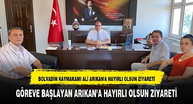 BOLVADİN KAYMAKAMI ALİ ARIKAN'A HAYIRLI OLSUN ZİYARETİ