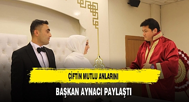 Çiftin Mutlu Anlarını Başkan Aynacı Paylaştı
