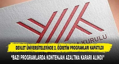 Devlet Üniversitelerinde 2. Öğretim Programları Kapatıldı