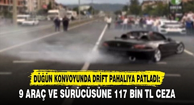 DÜĞÜN KONVOYUNDA DRİFT PAHALIYA PATLADI: