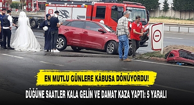 Düğüne Saatler Kala Gelin Ve Damat Kaza Yaptı: 5 Yaralı