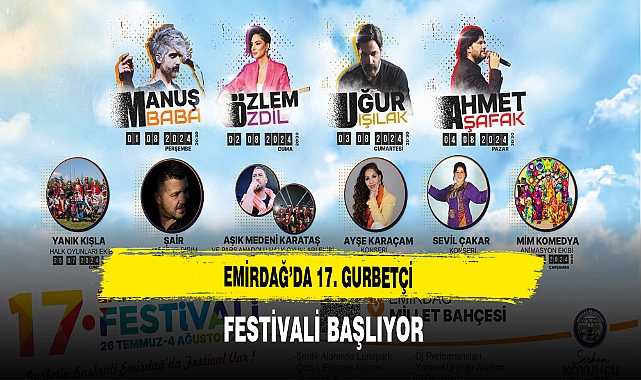 Emirdağ’da 17. Gurbetçi  Festivali Başlıyor