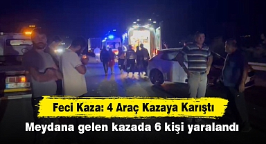 Feci Kaza: 4 Araç Kazaya Karıştı