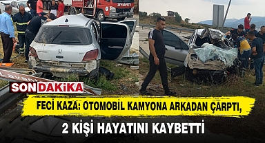 Feci Kaza: Otomobil Kamyona Arkadan Çarptı, 2 Kişi Hayatını Kaybetti
